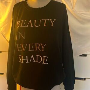 Black stretchy graphic print Sweatshirt